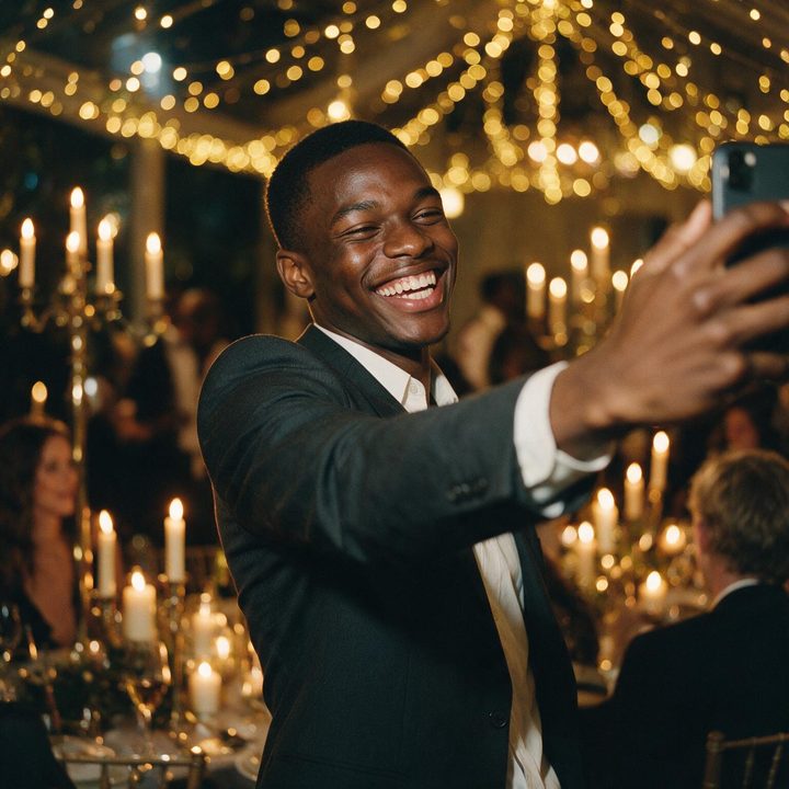 Jaden grinning while taking a selfie