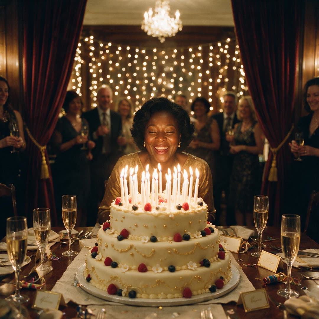 Olivia laughing as she blows out the candles